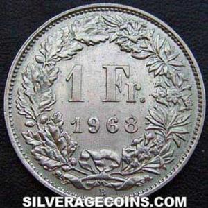 1968 B Swiss Franc (Reverse)