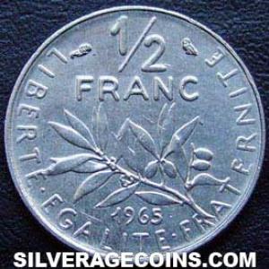 1965 small legends French Half New Franc (Reverse)