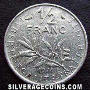 1971 French Half New Franc (Reverse)