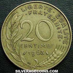 1963 French 20 New Centimes (Reverse)
