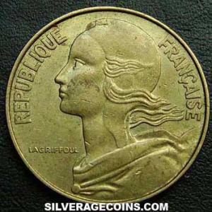 1969 French 20 New Centimes (Obverse)