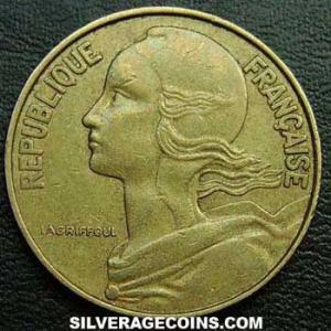 1970 French 20 New Centimes (Obverse)