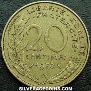 1970 French 20 New Centimes (Reverse)