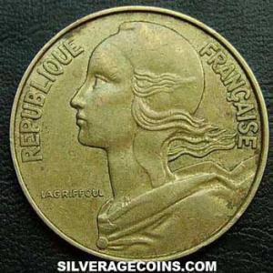1971 French 20 New Centimes (Obverse)