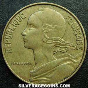 1973 French 20 New Centimes (Obverse)