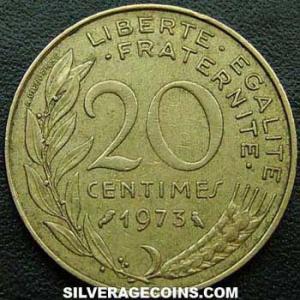 1973 French 20 New Centimes (Reverse)