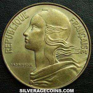 1976 French 20 New Centimes (Obverse)