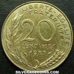 1987 French 20 New Centimes (Reverse)
