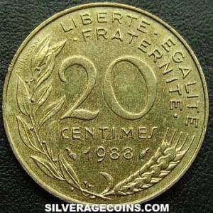 1988 French 20 New Centimes (Reverse)