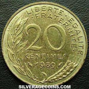 1989 French 20 New Centimes (Reverse)