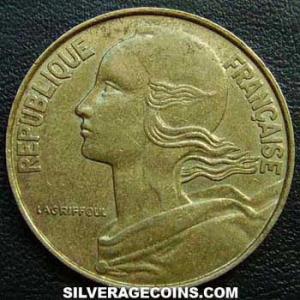 1990 French 20 New Centimes (Obverse)