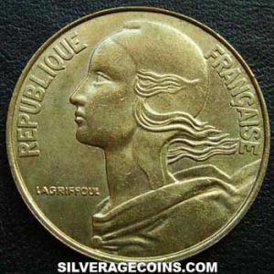 1991 French 20 New Centimes (Obverse)