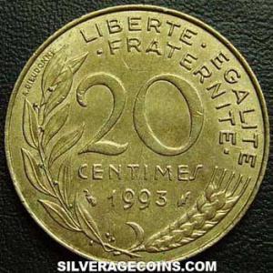 1993 French 20 New Centimes (Reverse)
