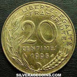 1995 French 20 New Centimes (Reverse)
