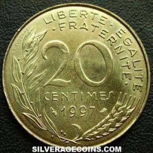 1997 French 20 New Centimes (Reverse)