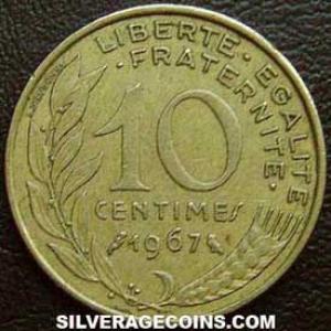 1967 French 10 New Centimes (Reverse)