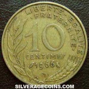 1966 French 10 New Centimes (Reverse)