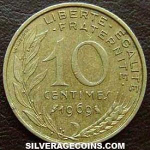 1969 French 10 New Centimes (Reverse)