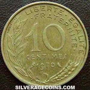 1970 French 10 New Centimes (Reverse)