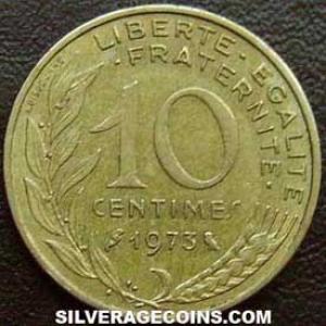 1973 French 10 New Centimes (Reverse)