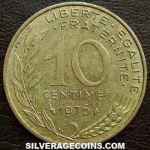 1976 French 10 New Centimes (Reverse)