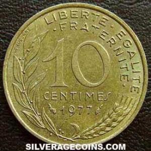 1977 French 10 New Centimes (Reverse)