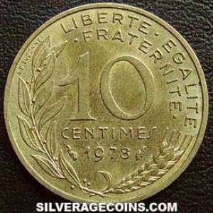 1978 French 10 New Centimes (Reverse)