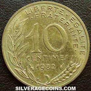 1982 French 10 New Centimes (Reverse)