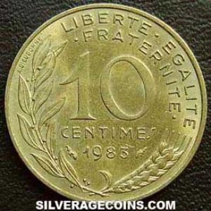 1983 French 10 New Centimes (Reverse)