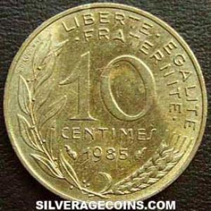 1985 French 10 New Centimes (Reverse)