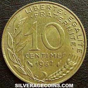 1987 French 10 New Centimes (Reverse)