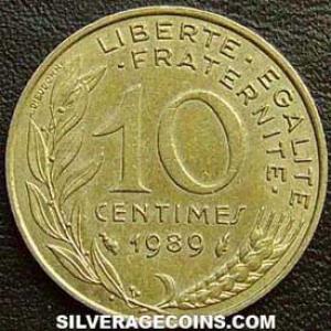 1989 French 10 New Centimes (Reverse)