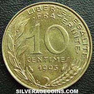 1993 French 10 New Centimes (Reverse)