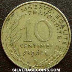 1964 French 10 New Centimes (Reverse)