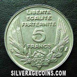 1933 French 5 Francs (Bazor) (Reverse)