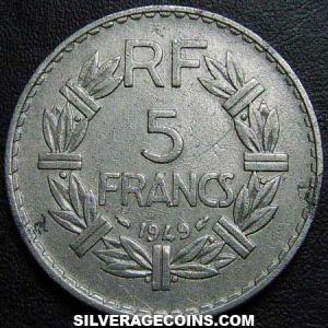 1949 French Aluminium 5 Francs (Reverse)