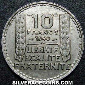10 Francos Franceses (cabeza pequeña) 1948 (Reverso)