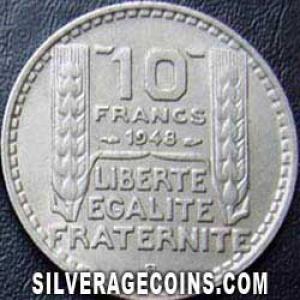1948 B French 10 Francs (small head) (Reverse)