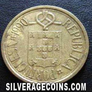 1990 Portuguese 5 Escudos (nickel-brass) (Obverse)