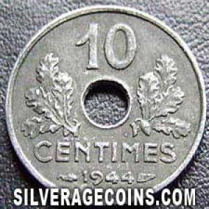 1944 French 10 Centimes (Reverse)