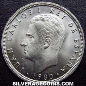 1980 (81) Juan Carlos I Spanish 5 Pesetas ('82 World Cup) (Obverse)
