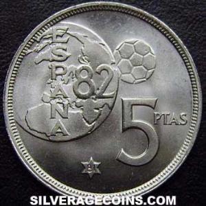 1980 (81) Juan Carlos I Spanish 5 Pesetas ('82 World Cup) (Reverse)