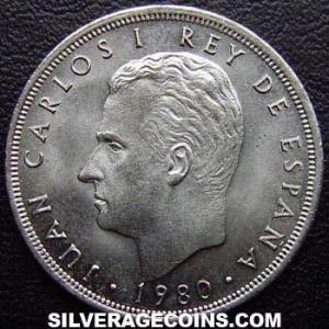 1980 (82) Juan Carlos I Spanish 5 Pesetas ('82 World Cup) (Obverse)