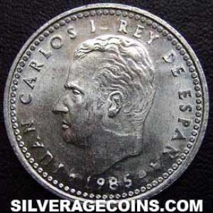 1985 Juan Carlos I Spanish Peseta (Aluminium) (Obverse)
