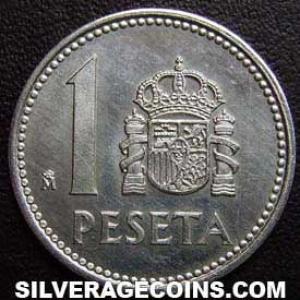 1986 Juan Carlos I Spanish Peseta (Aluminium) (Reverse)