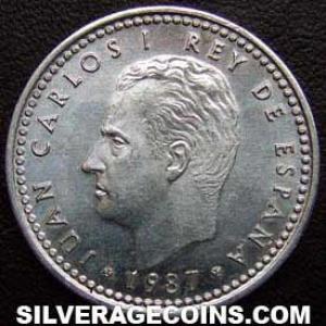 1987 Juan Carlos I Spanish Peseta (Aluminium) (Obverse)