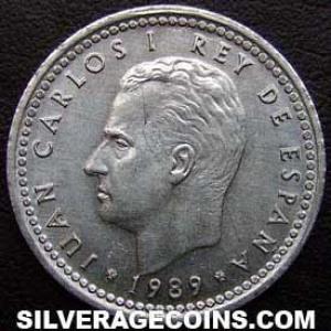1989 Juan Carlos I Spanish Peseta (Aluminium) (Obverse)