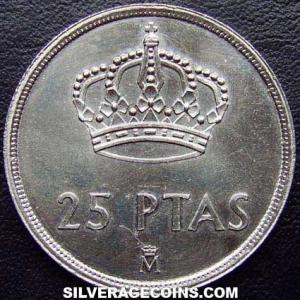1983 Juan Carlos I Spanish 25 Pesetas (Reverse)