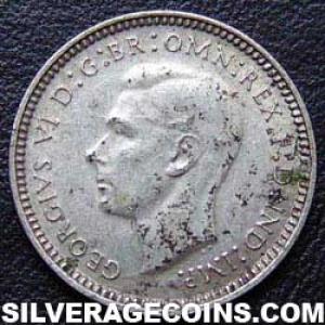 1948 M George VI Australian Silver Threepence (Obverse)