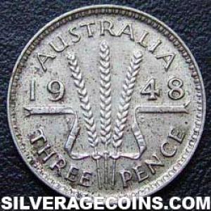 1948 M George VI Australian Silver Threepence (Reverse)